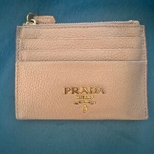 Prada authentic zip card holder, blush pink